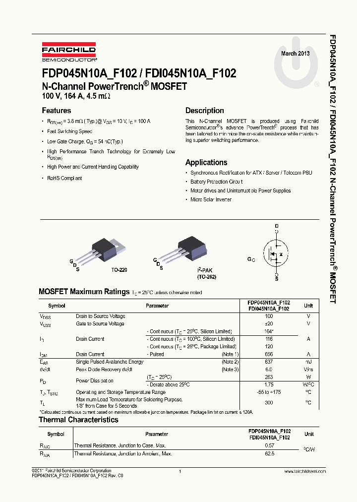 FDP045N10A_8327113.PDF Datasheet