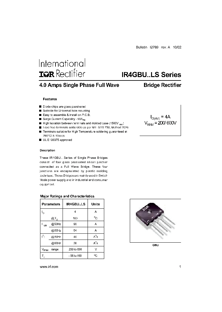 IR4GBU02LS_8327190.PDF Datasheet