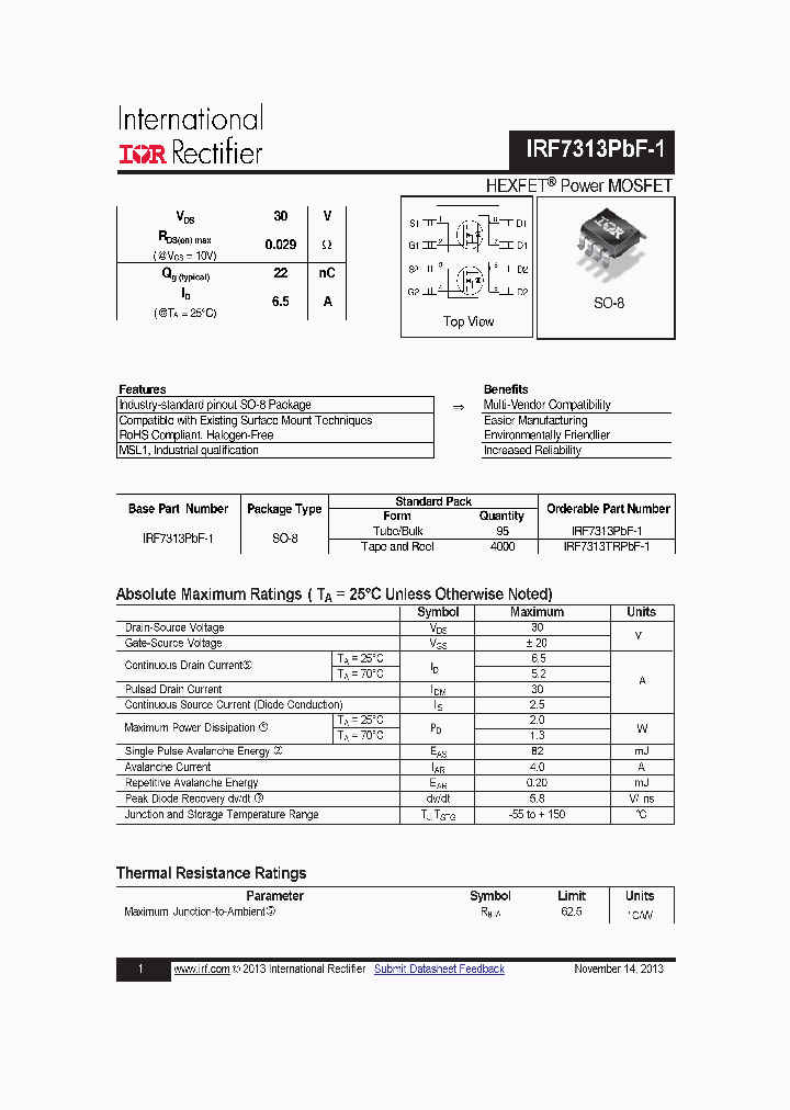 IRF7313PBF-1_8329211.PDF Datasheet