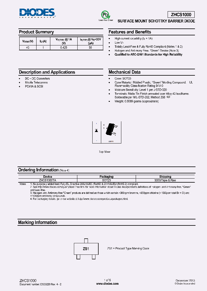 ZHCS1000TC_8329571.PDF Datasheet