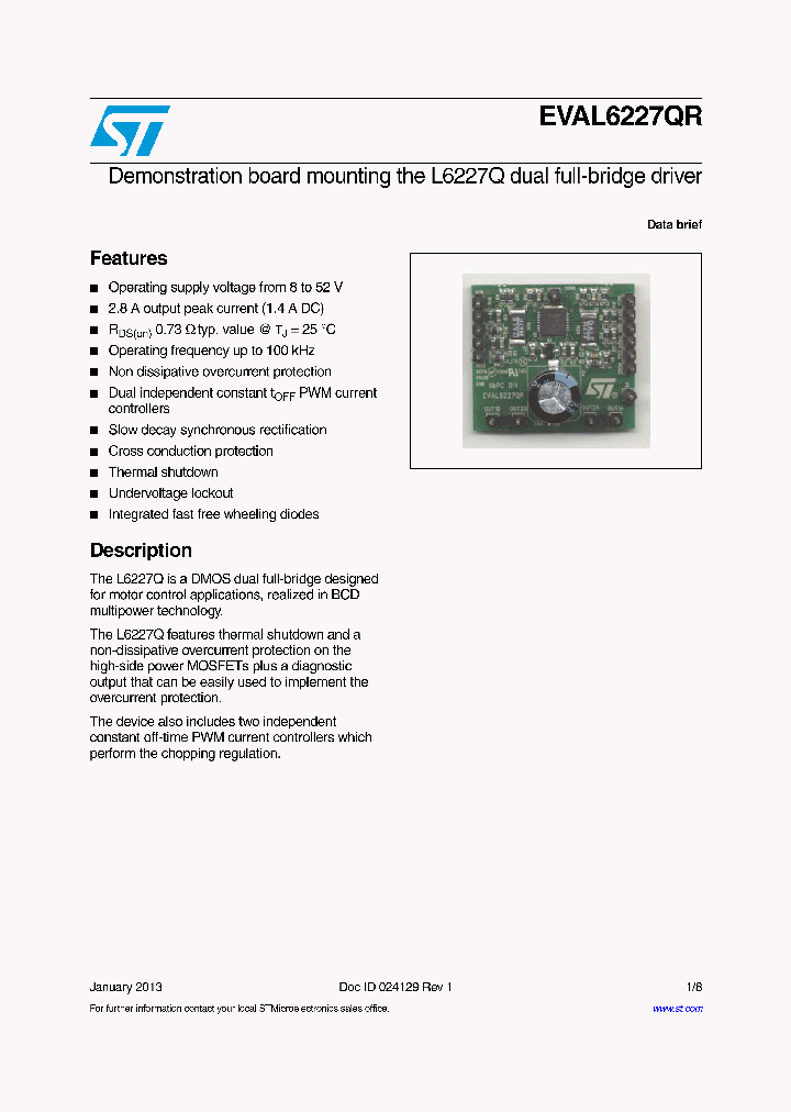 EVAL6227QR_8330407.PDF Datasheet