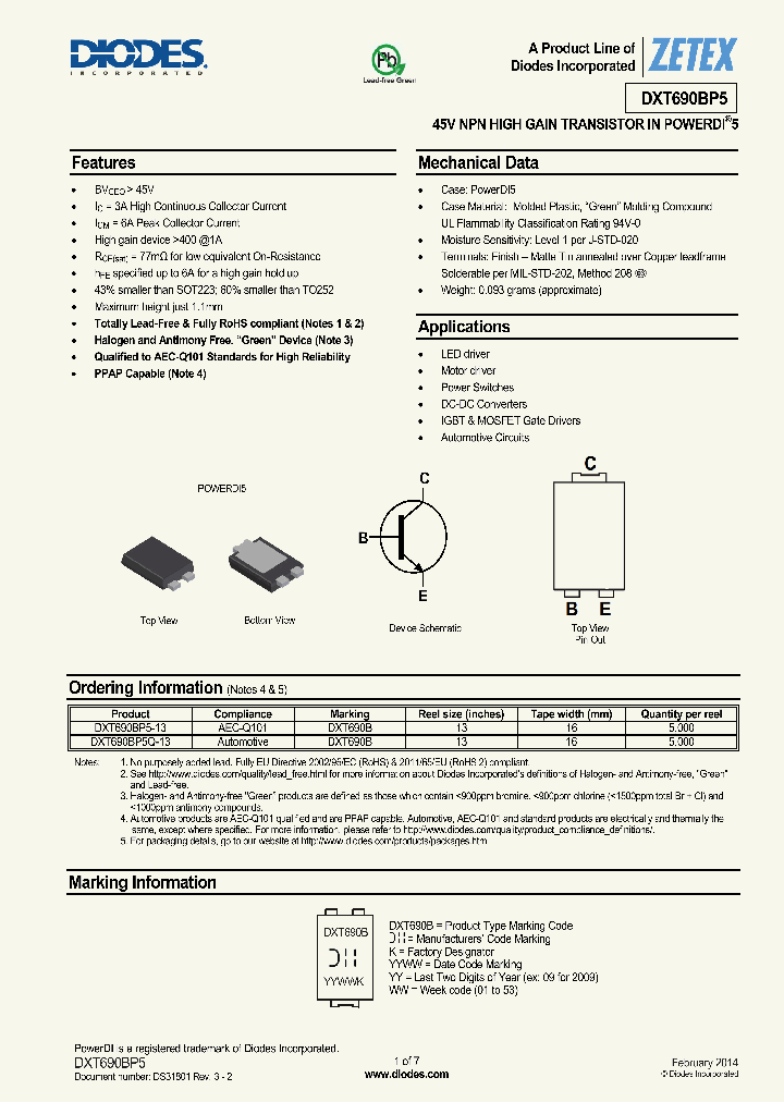 DXT690BP5-13_8331486.PDF Datasheet