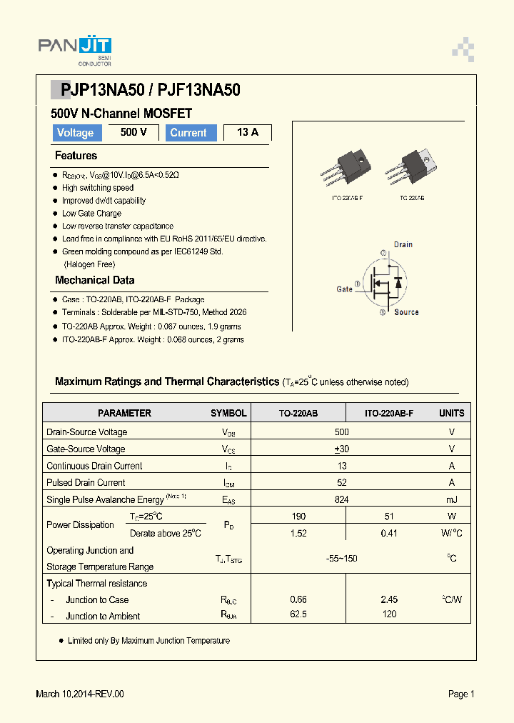 PJP13NA50_8332607.PDF Datasheet