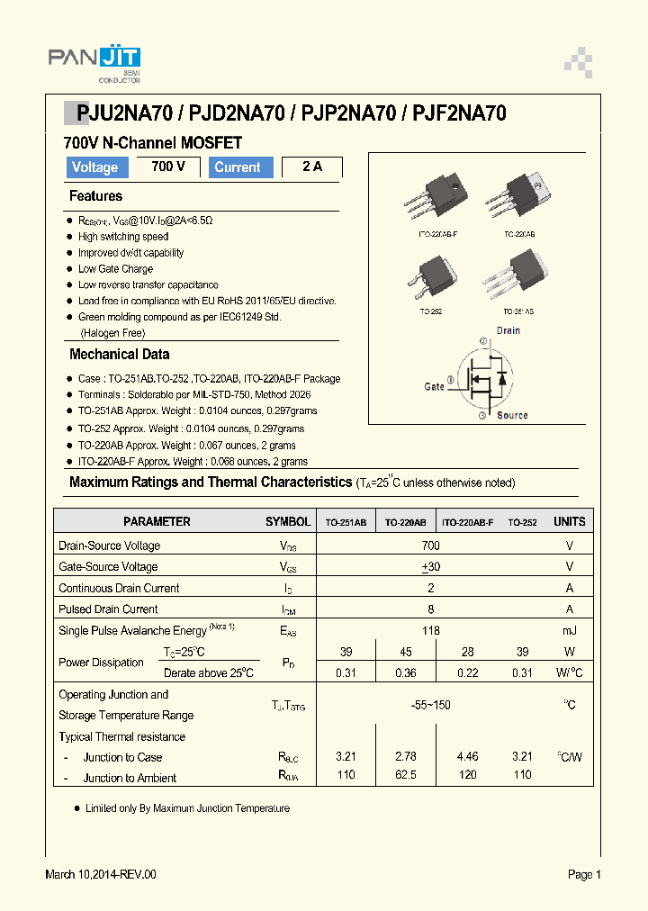 PJP2NA70_8332611.PDF Datasheet