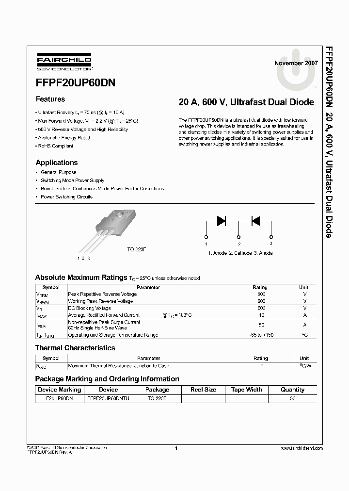 FFPF20UP60DN_8334167.PDF Datasheet