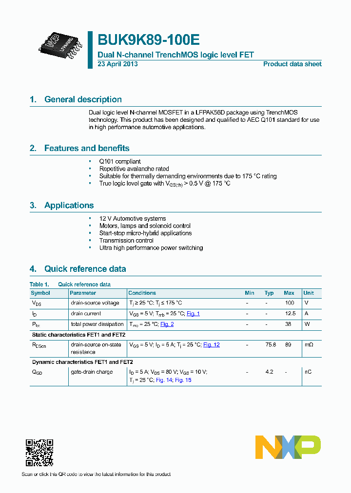 BUK9K89-100E_8338063.PDF Datasheet