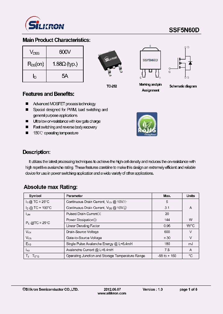 SSF5N60D_8339128.PDF Datasheet