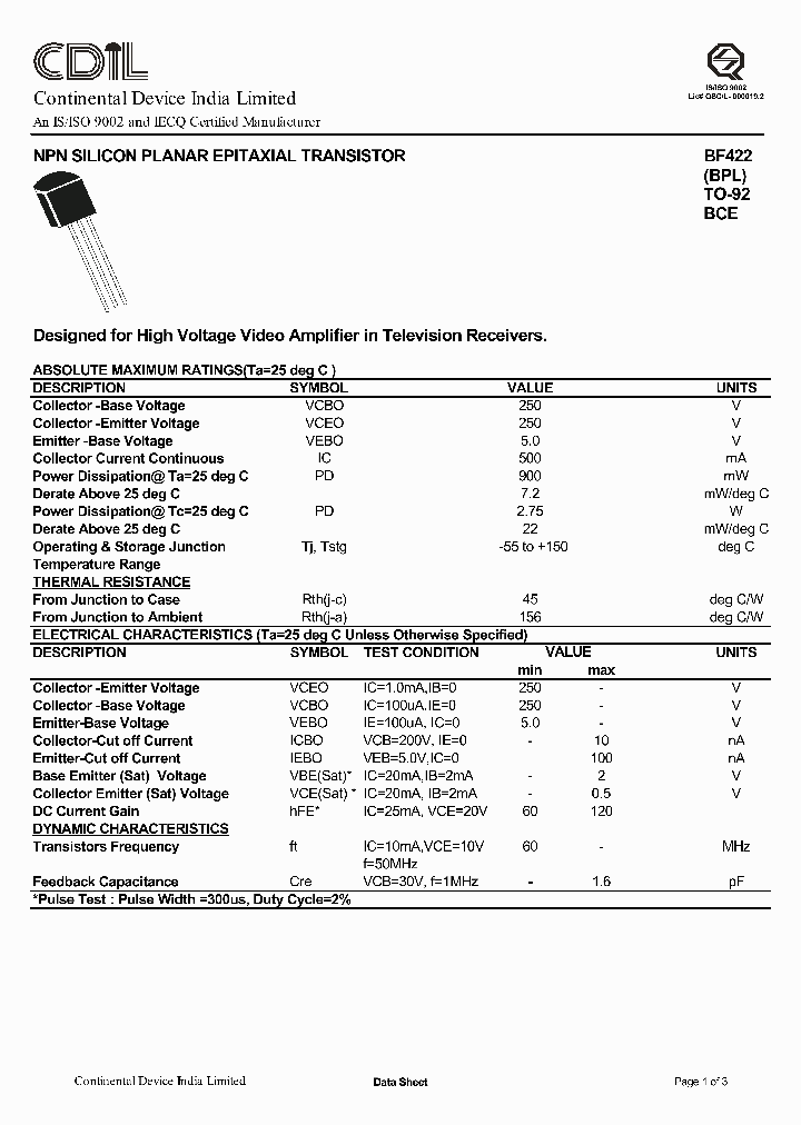BF422BPL_8339404.PDF Datasheet