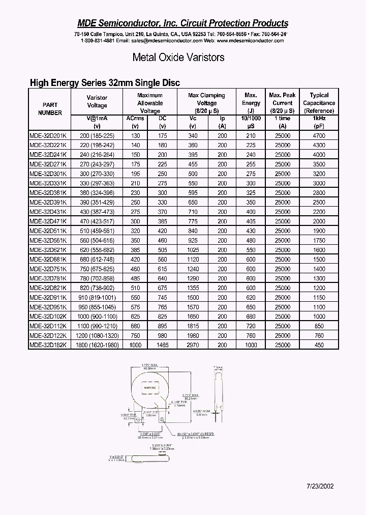 MDE-32D821K_8343610.PDF Datasheet