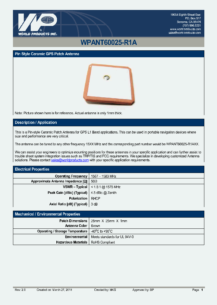 WPANT60025-R1A_8346287.PDF Datasheet