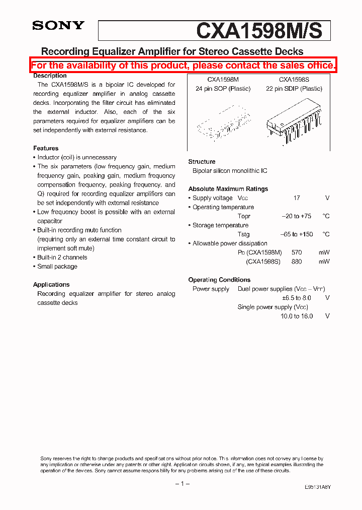 CXA1598MS_8346864.PDF Datasheet