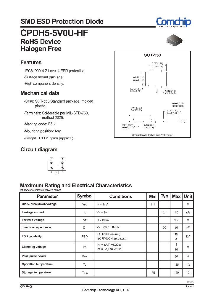 CPDH5-5V0U-HF_8347312.PDF Datasheet