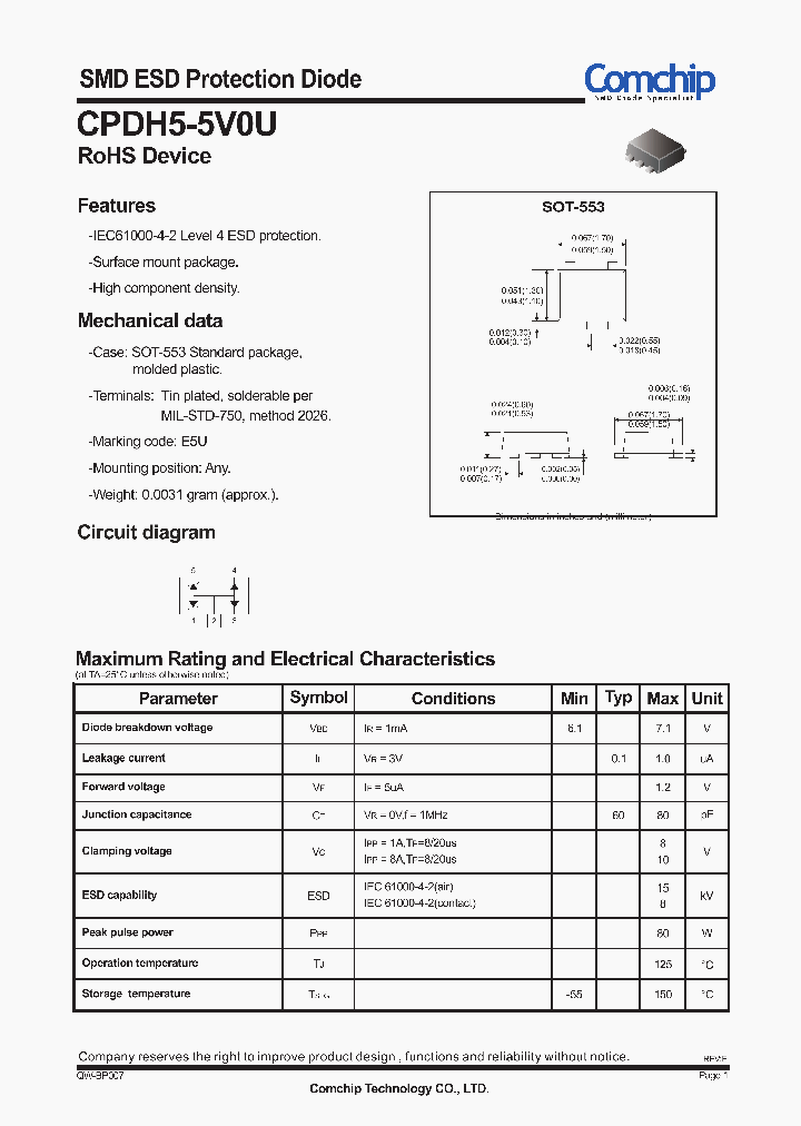 CPDH5-5V0U_8347311.PDF Datasheet