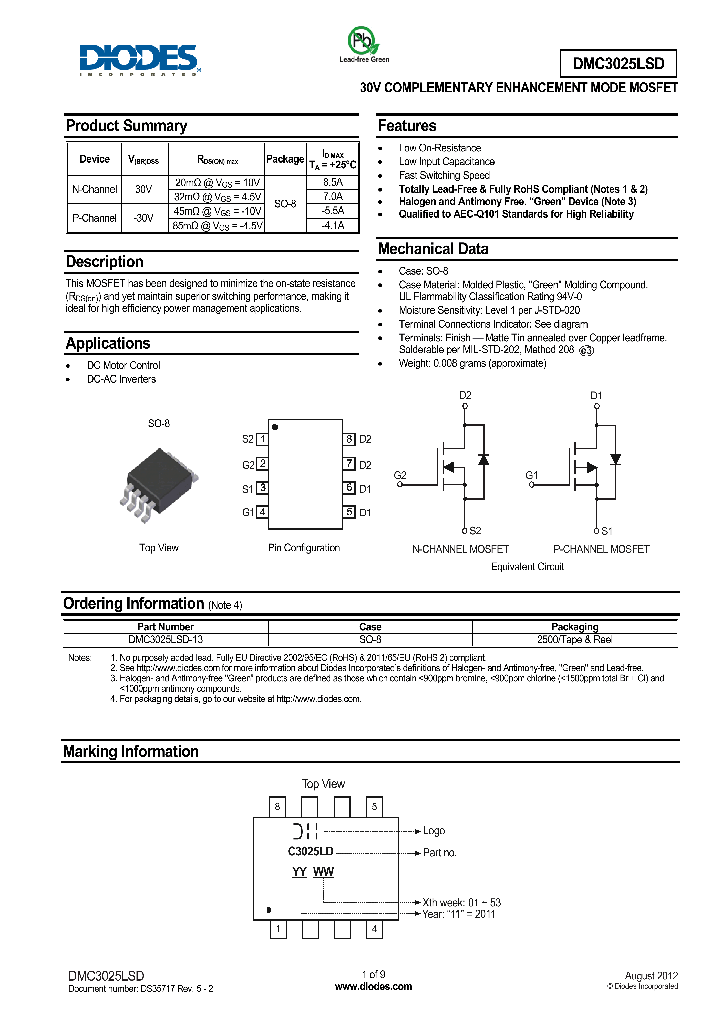 DMC3025LSD_8348997.PDF Datasheet