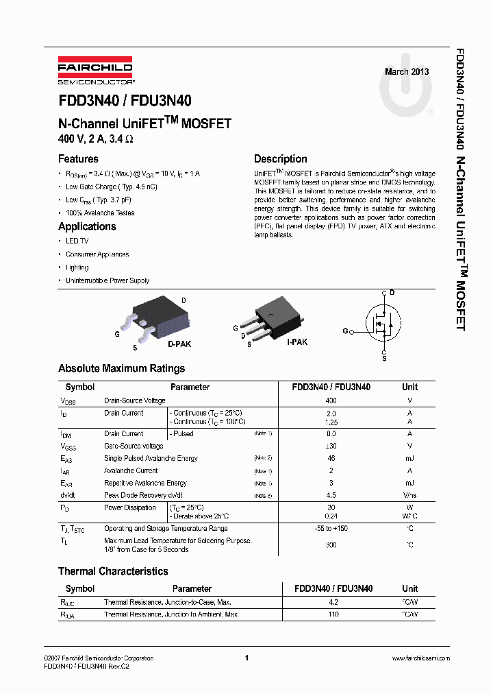 FDD3N40_8350795.PDF Datasheet