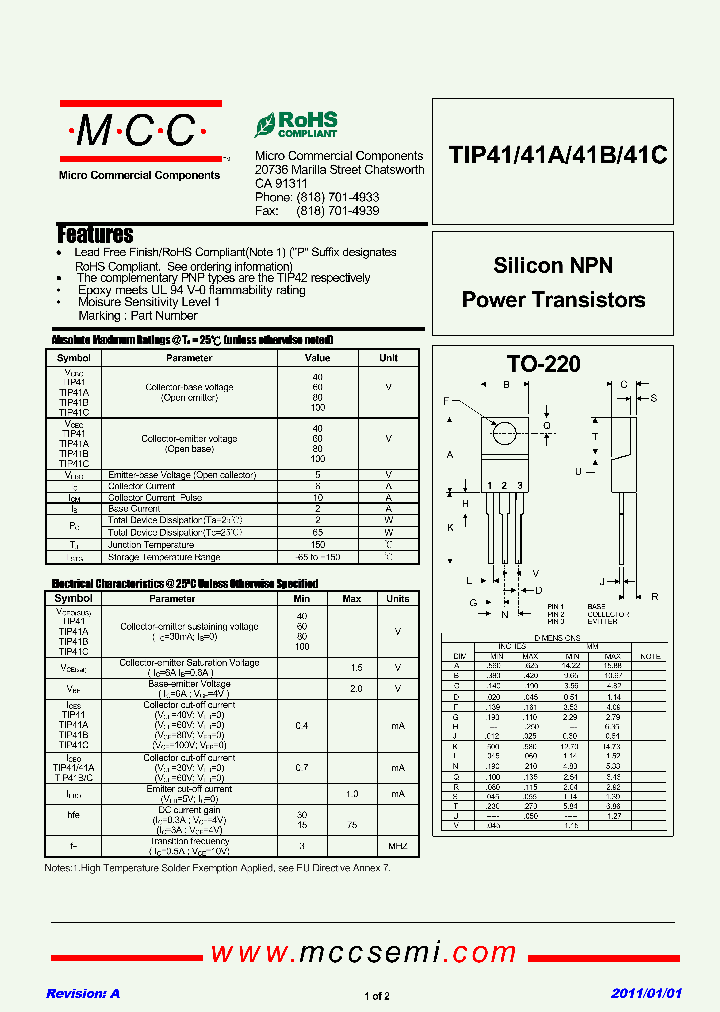 TIP41A_8353034.PDF Datasheet