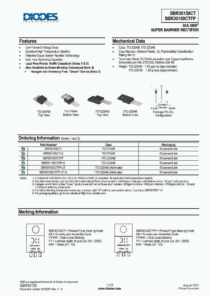 SBR30150CTFP_8354419.PDF Datasheet