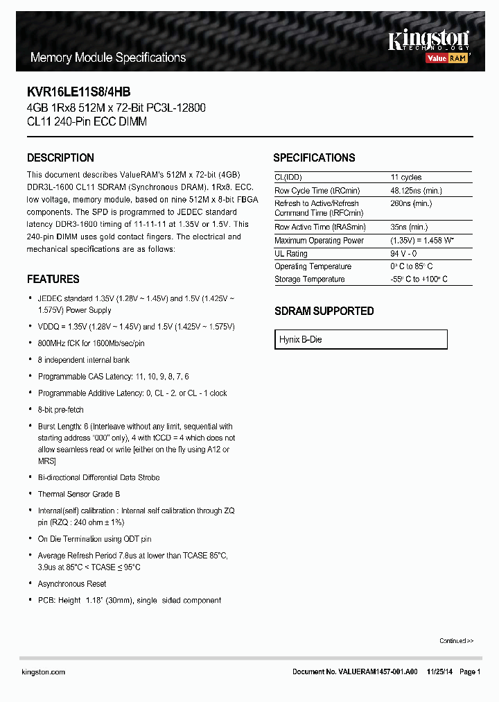KVR16LE11S8-4HB_8355589.PDF Datasheet