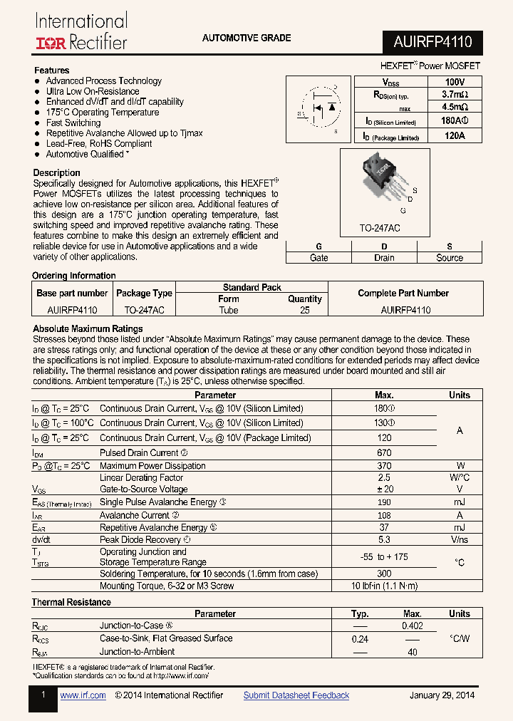 AUIRFP4110_8356210.PDF Datasheet