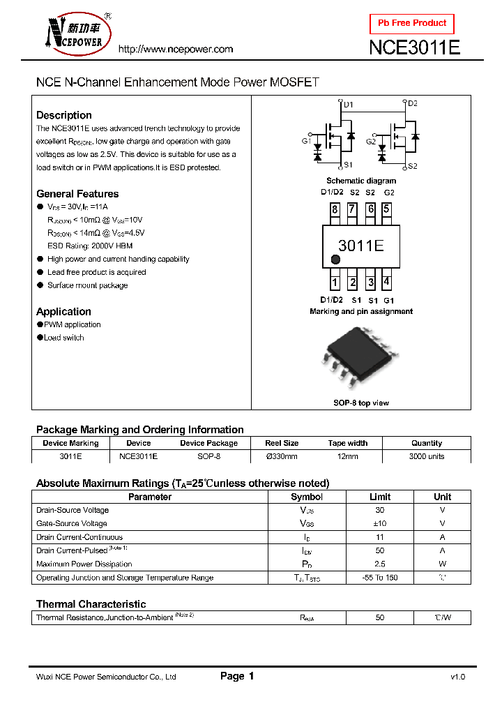 NCE3011E_8356426.PDF Datasheet
