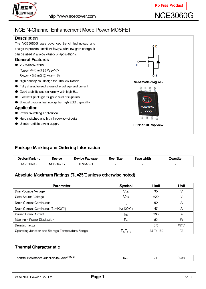 NCE3060G_8356432.PDF Datasheet