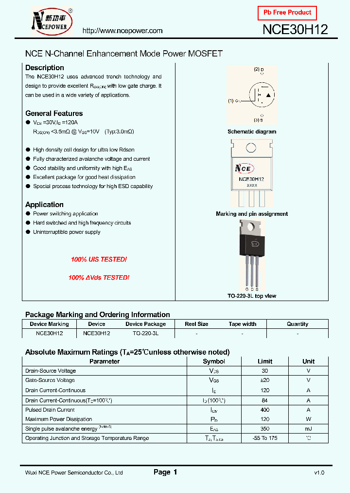 NCE30H12_8356438.PDF Datasheet