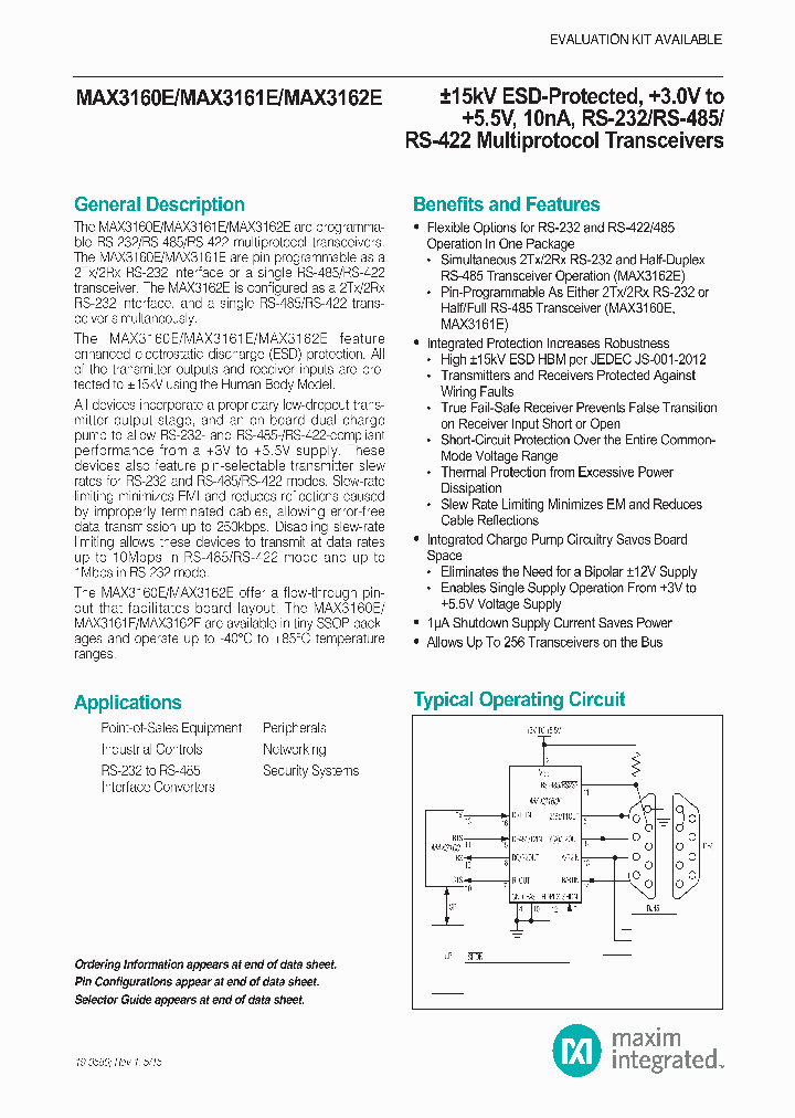 MAX3160E-15_8359425.PDF Datasheet