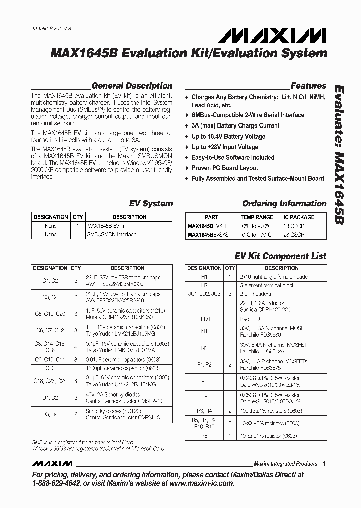 MAX1645BEVKIT_8363850.PDF Datasheet
