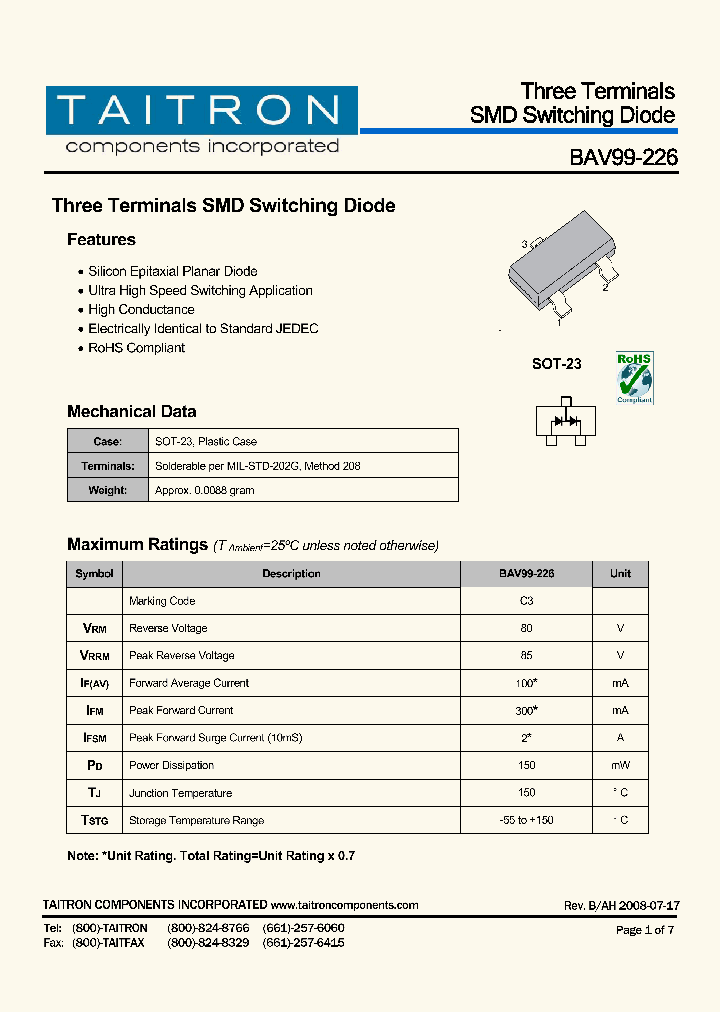 BAV99-226_8364906.PDF Datasheet
