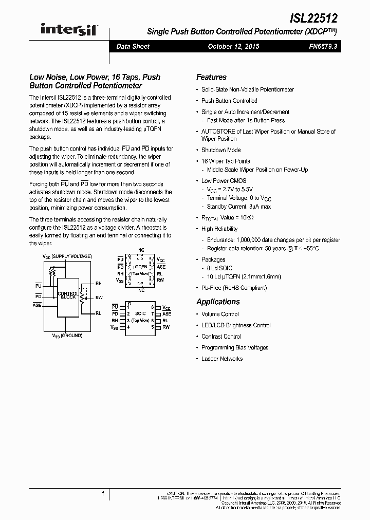 ISL22512WFRU10Z-TK_8367861.PDF Datasheet