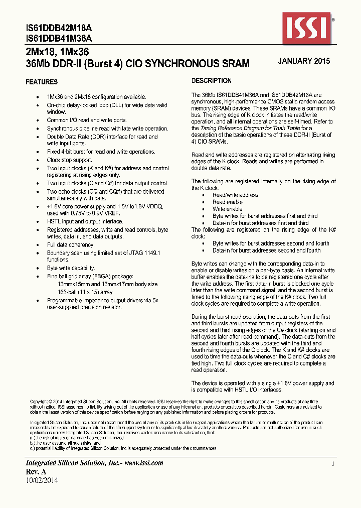 IS61DDB41M36A_8373304.PDF Datasheet