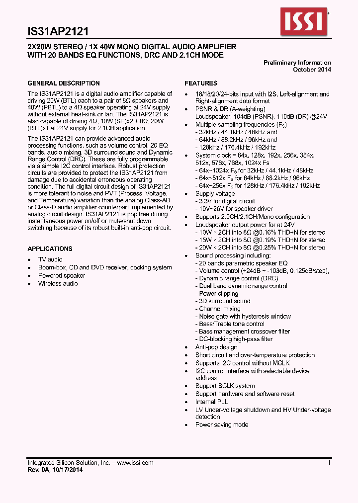 IS31AP2121_8376285.PDF Datasheet