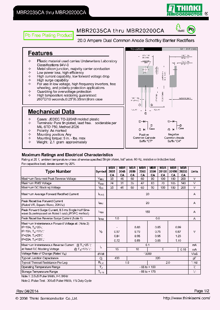 MBR20150CA_8378892.PDF Datasheet