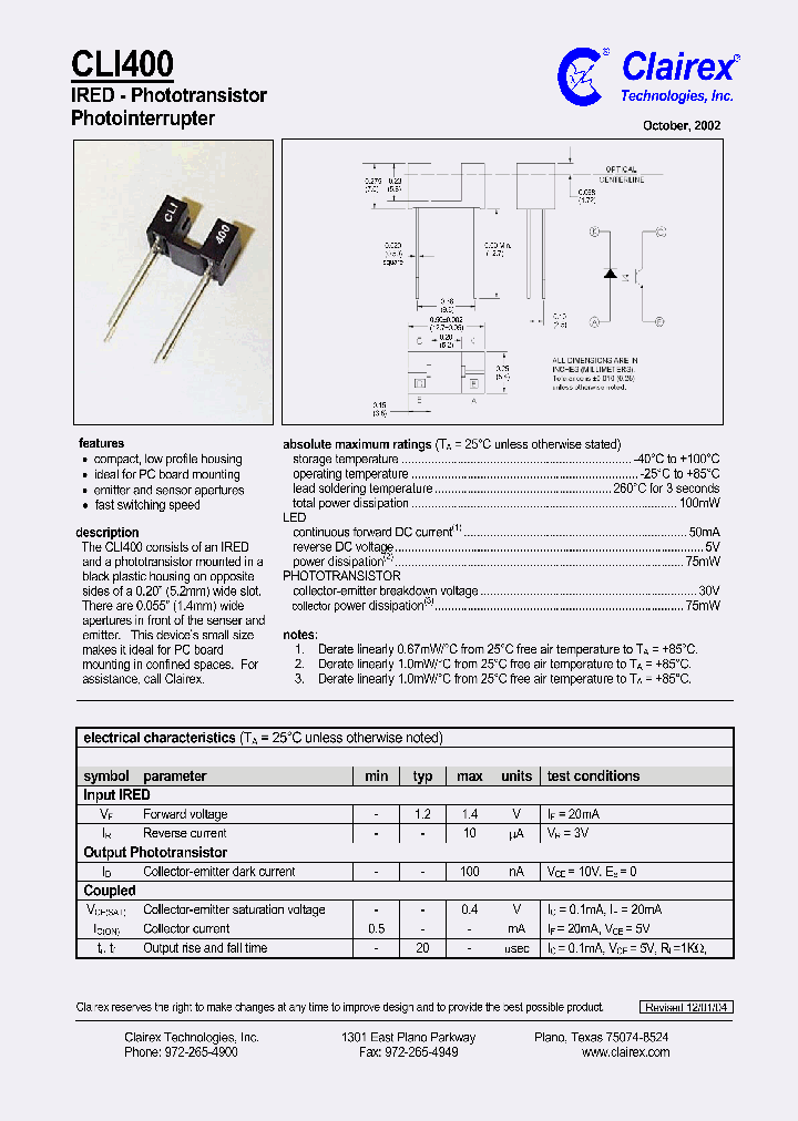 CLI400_8380059.PDF Datasheet