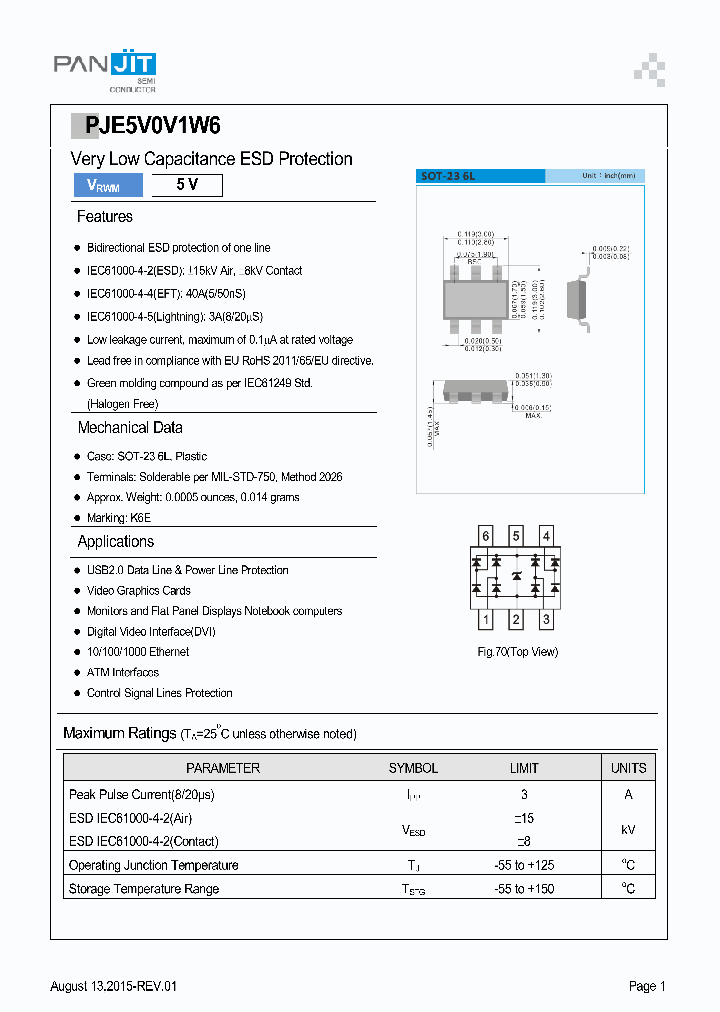 PJE5V0V1W6_8380399.PDF Datasheet