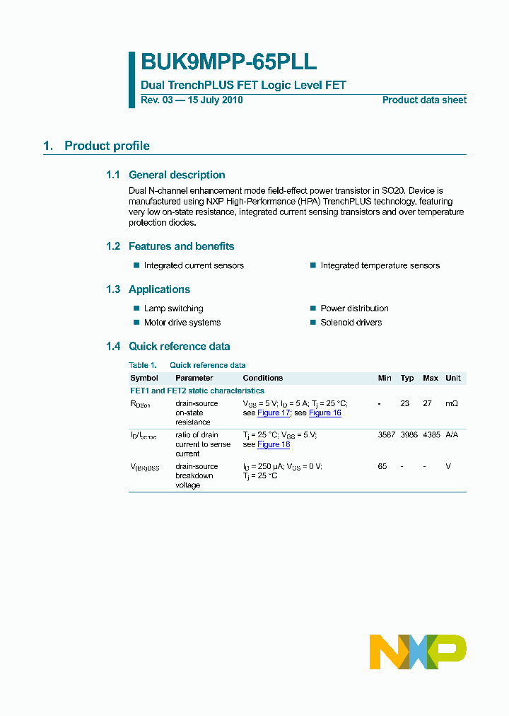 BUK9MPP-65PLL_8381188.PDF Datasheet