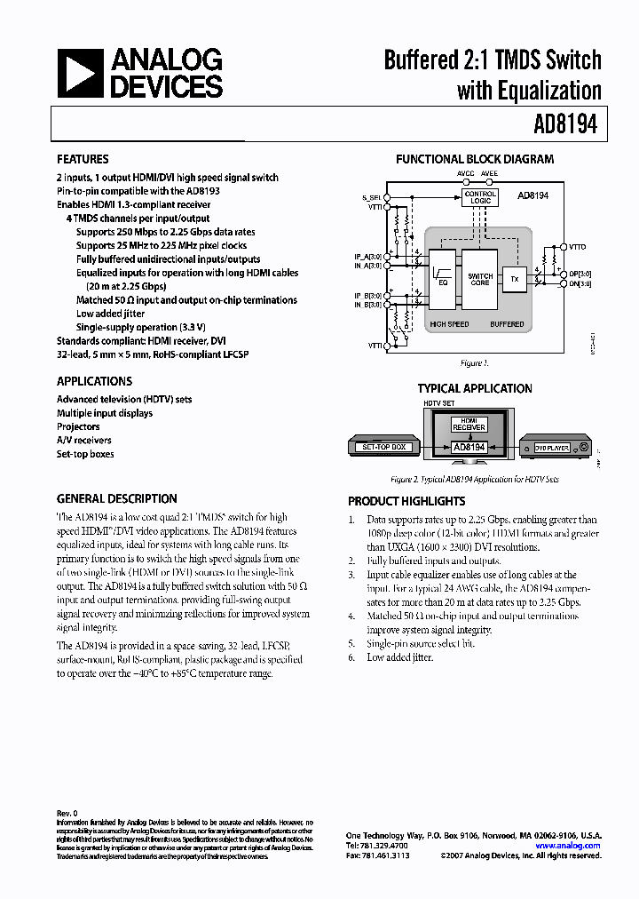 AD8194_8381370.PDF Datasheet