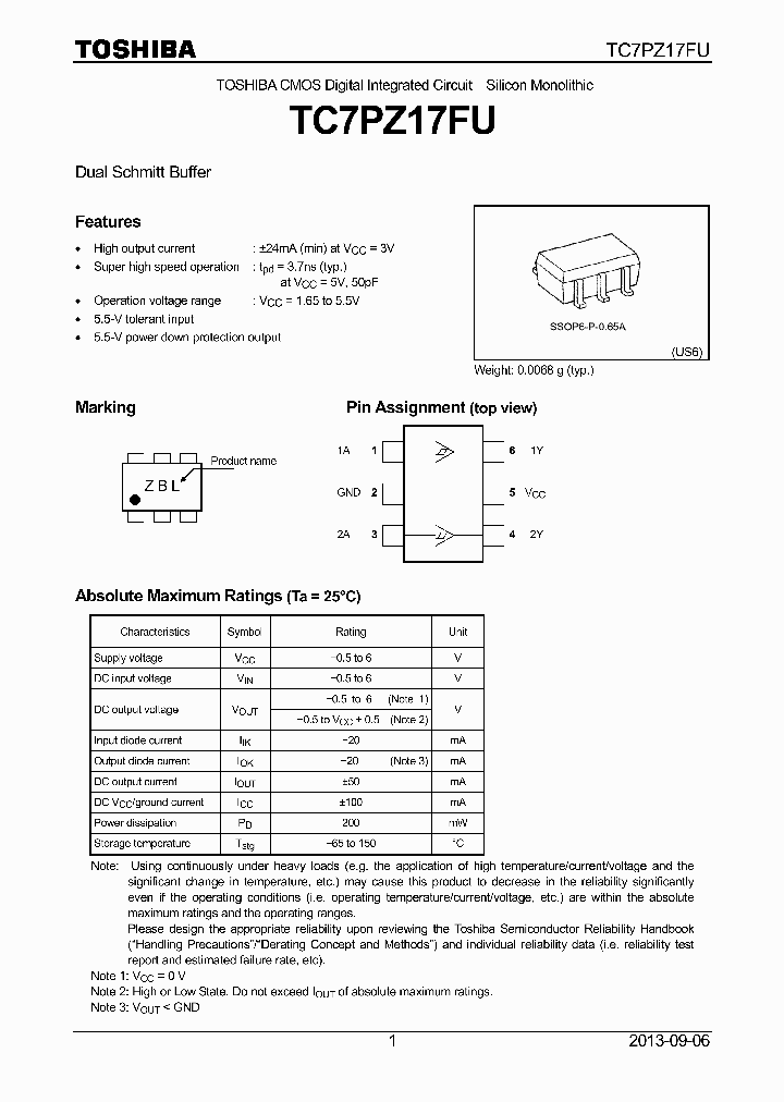 TC7PZ17FU_8383018.PDF Datasheet