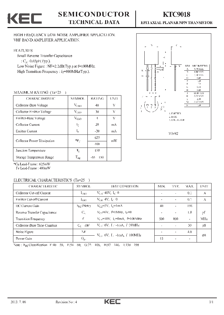 KTC9018-15_8383496.PDF Datasheet
