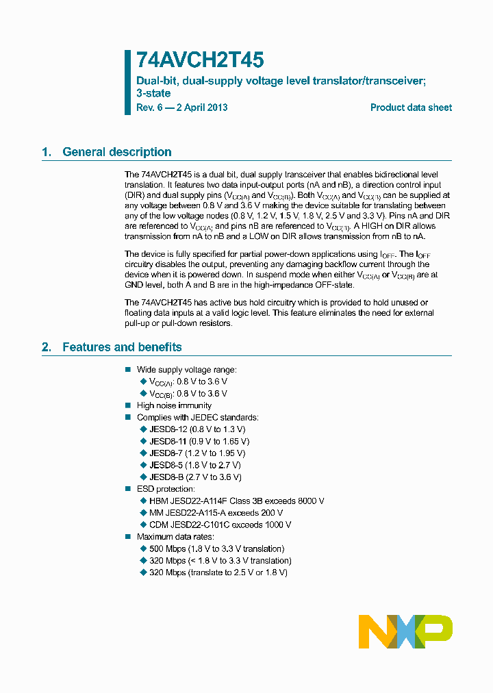 74AVCH2T45GF_8385033.PDF Datasheet