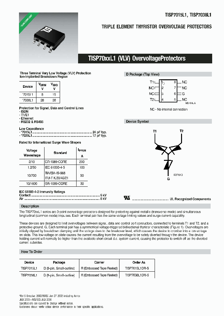 TISP7015L1_8386746.PDF Datasheet