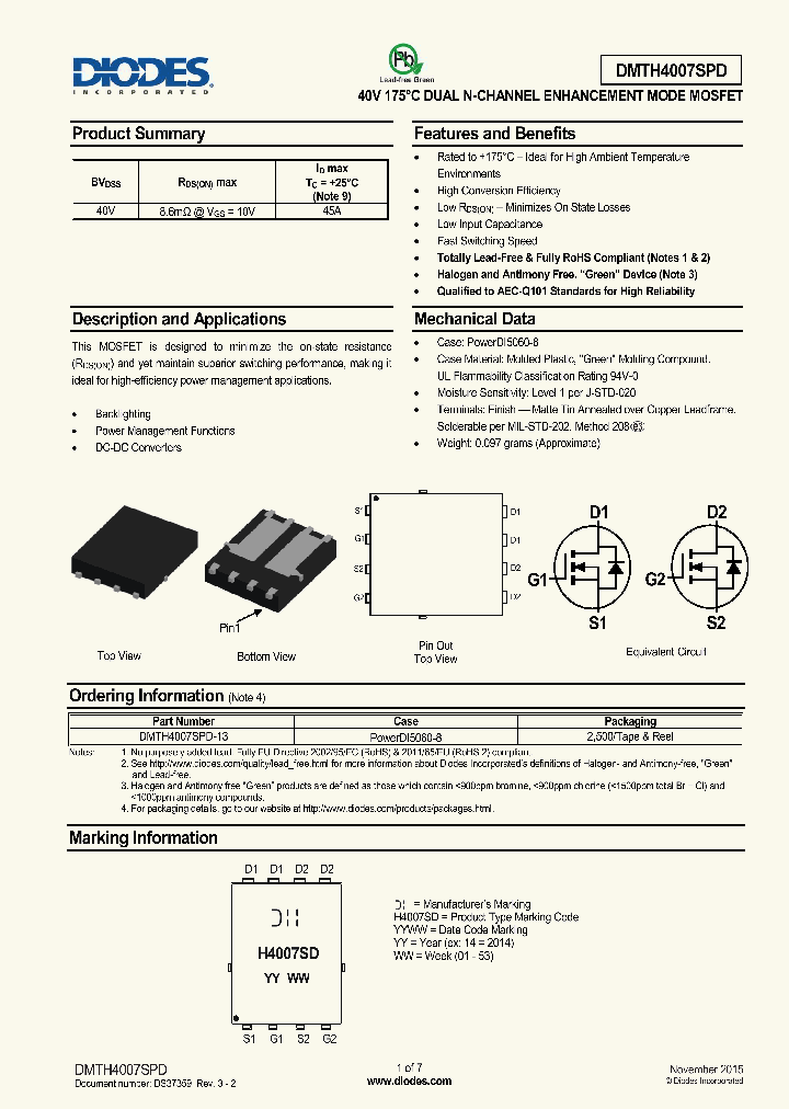 DMTH4007SPD-13_8389247.PDF Datasheet