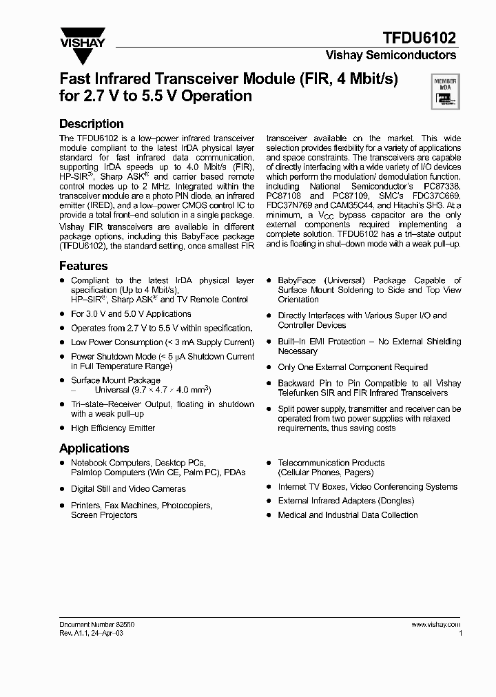 TFDU6102_8393023.PDF Datasheet