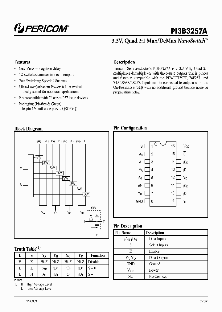 PI3B3257A-11_8394628.PDF Datasheet