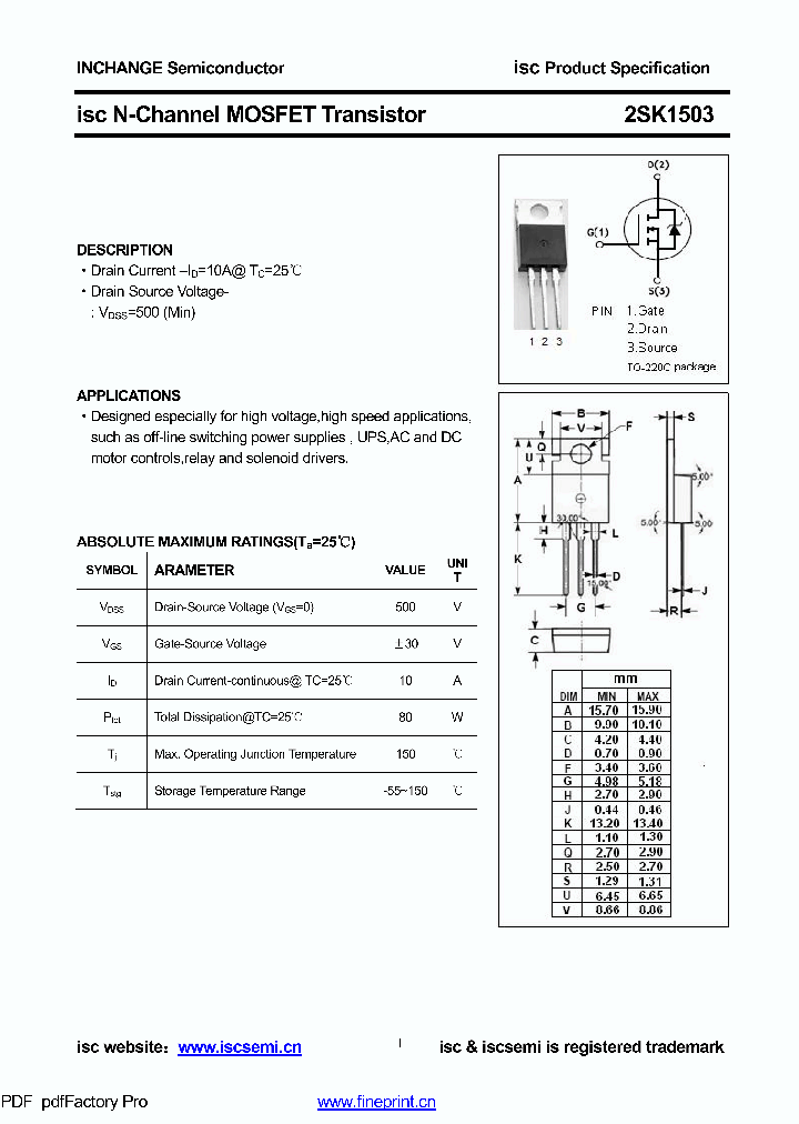 2SK1503_8395643.PDF Datasheet
