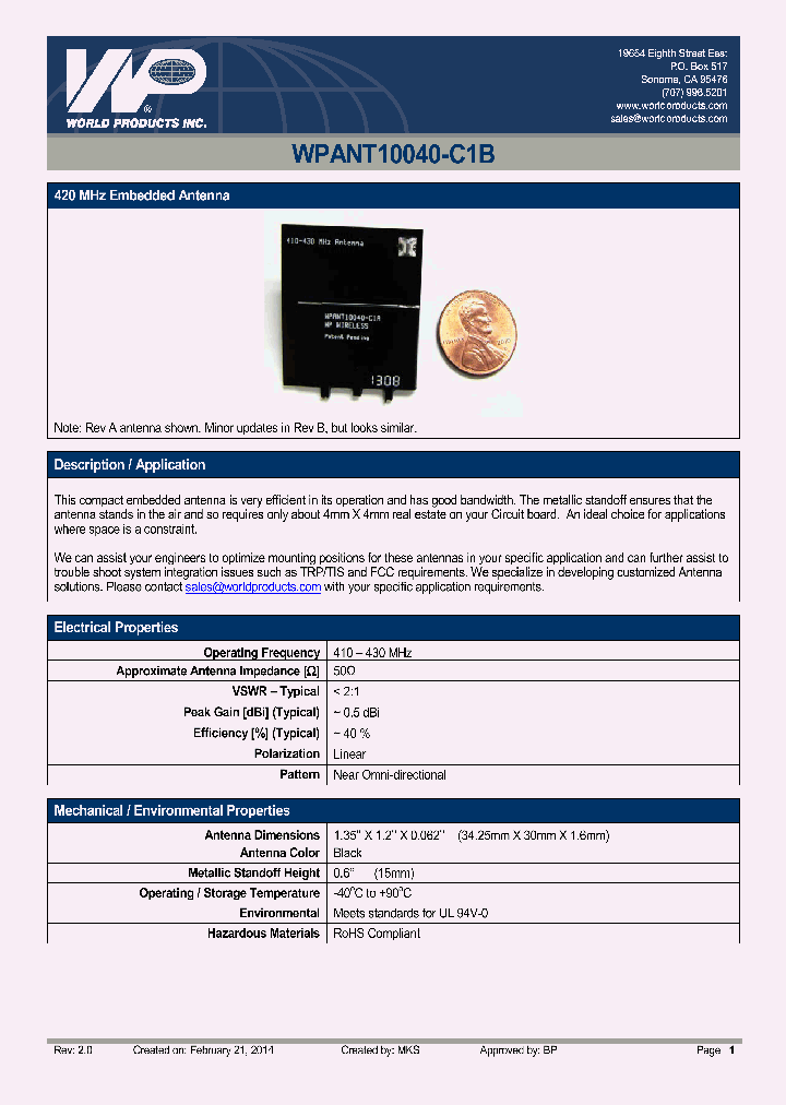 WPANT10040-C1B_8397387.PDF Datasheet