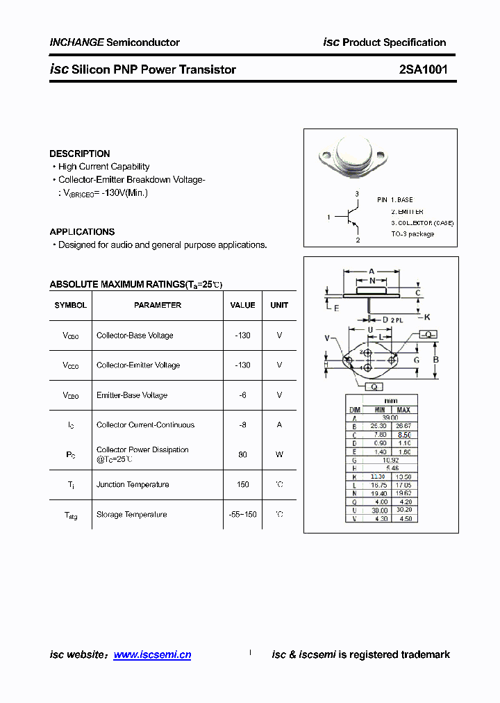 2SA1001_8402957.PDF Datasheet