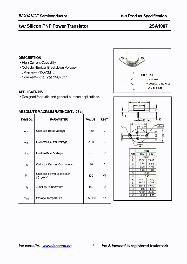 2SA1007_8402960.PDF Datasheet