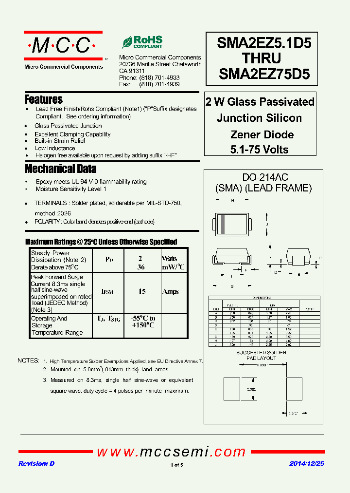 SMA2EZ91D5_8405292.PDF Datasheet