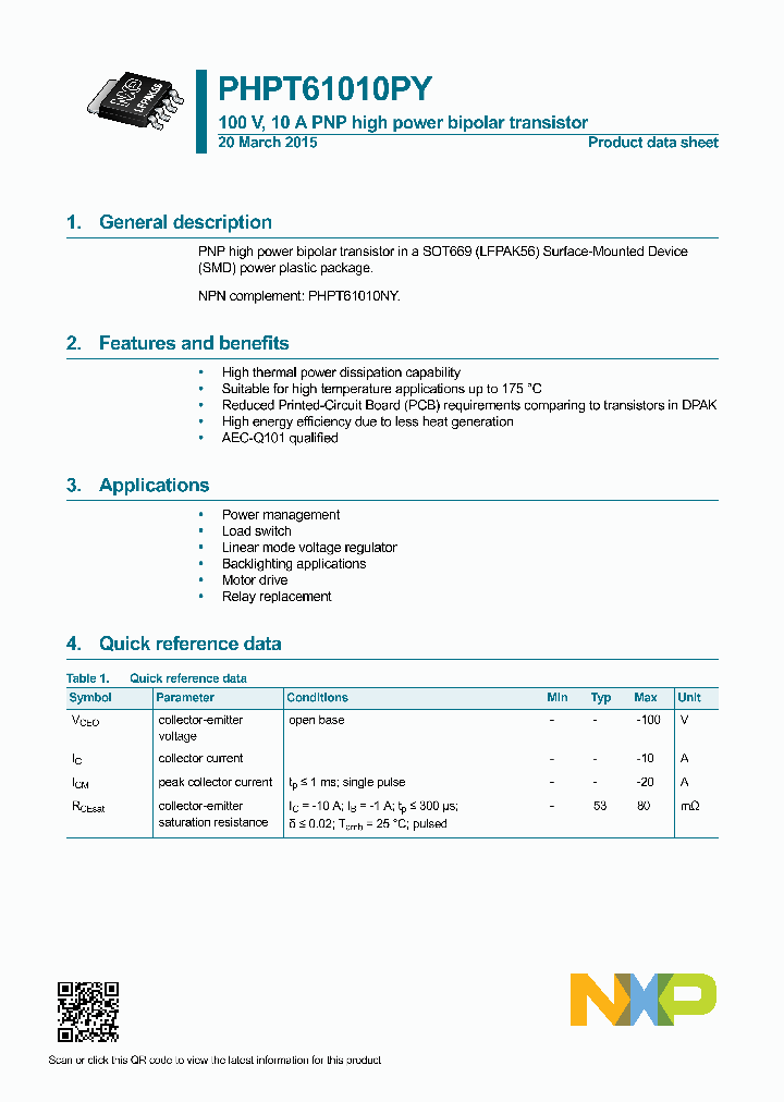 PHPT61010PY_8406795.PDF Datasheet